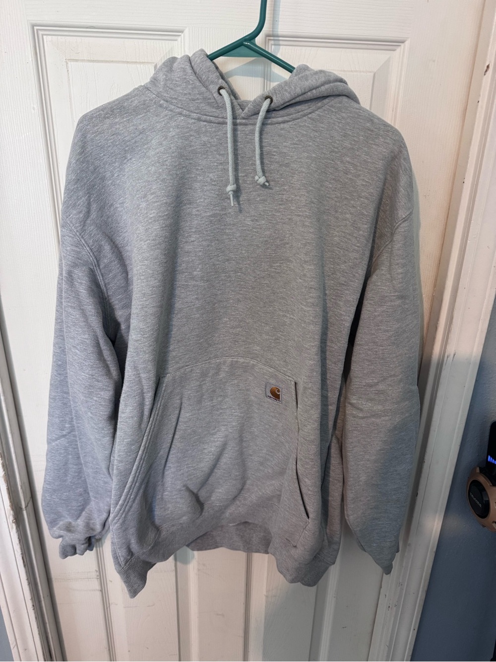 Carhartt Light Gray Pullover Hoodie with Kangaroo Pocket